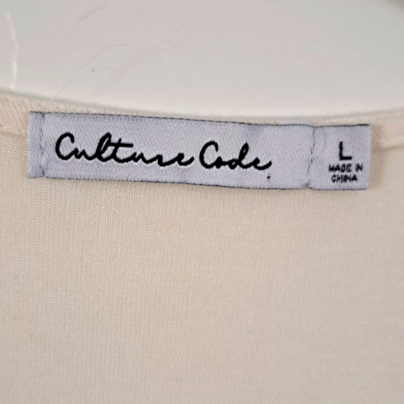 Culture Code Elegant Off White Wrap Dress Long Sleeve Size Large - Picture 4 of 6